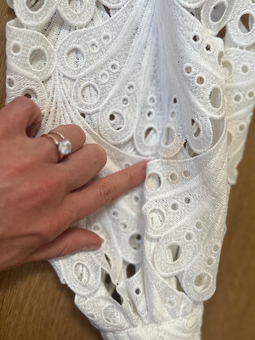 MAJE 🤍 Cropped White Eyelet Lace Two-Piece Set with Skirt size 6 - Picture 11 of 15